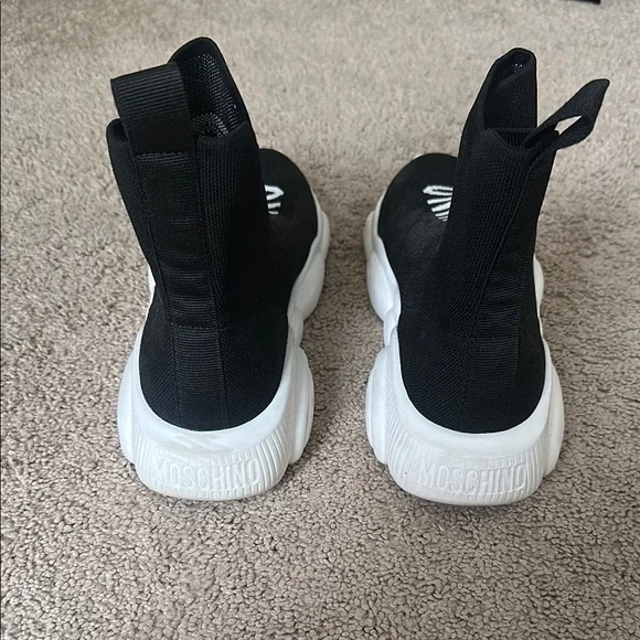 Moschino Black and White Sock Sneakers - Picture 3 of 5